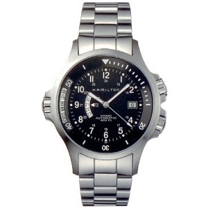 The Hamilton Khaki Navy - GMT Steel Black Mens Watch H77615133